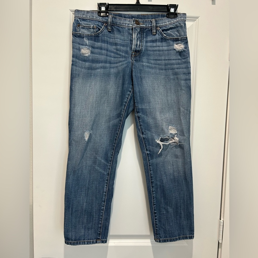 Women’s Loft distressed cropped jeans, size 10p